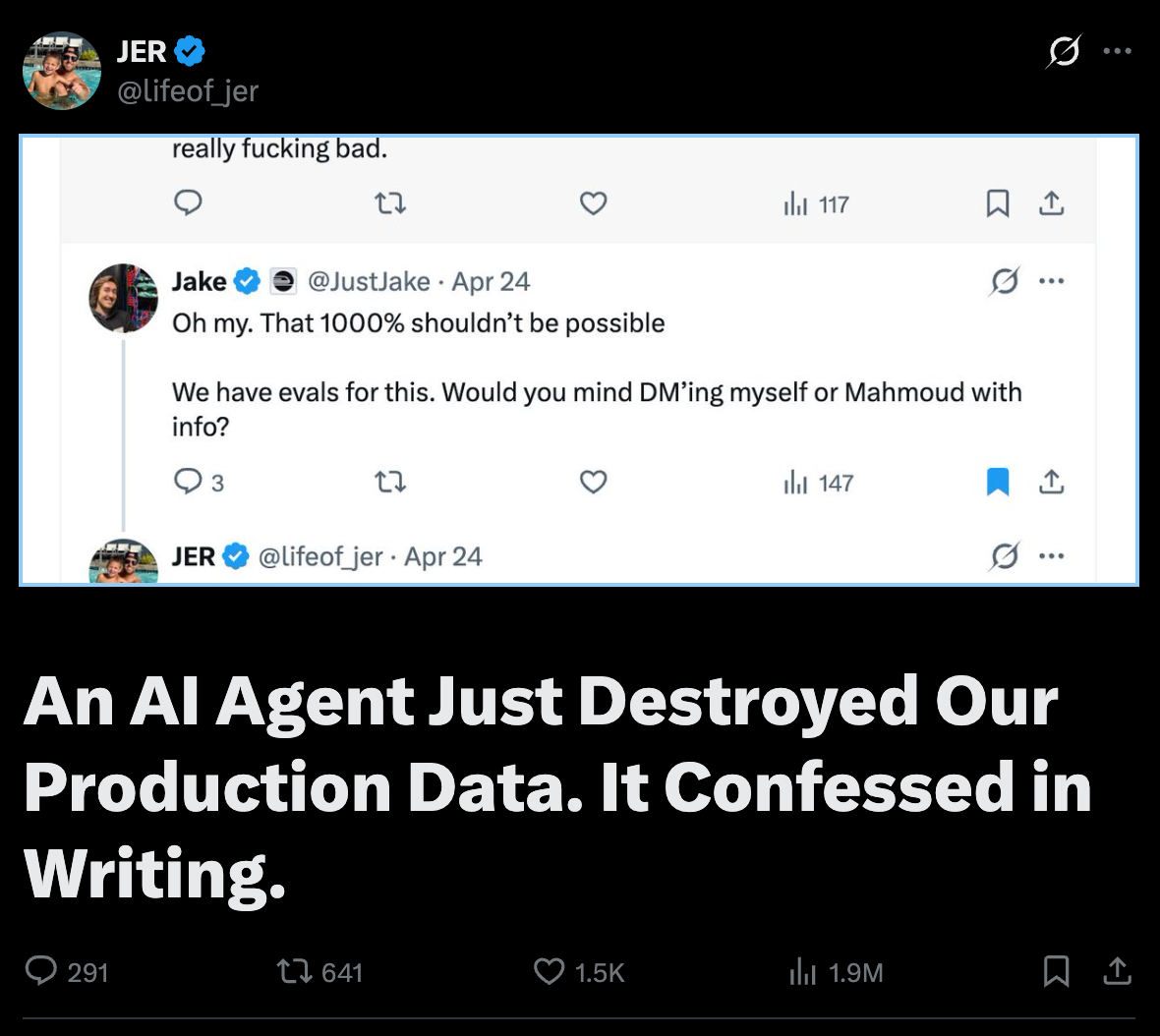 Cursor agent deletes Railway production volume in 9 seconds